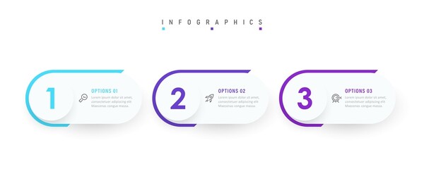Wall Mural - vector infographic label design template with icons and 3 options or steps. can be used for process 