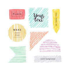 Aufkleber - Hand drawn color elements for design. Vector backgrounds