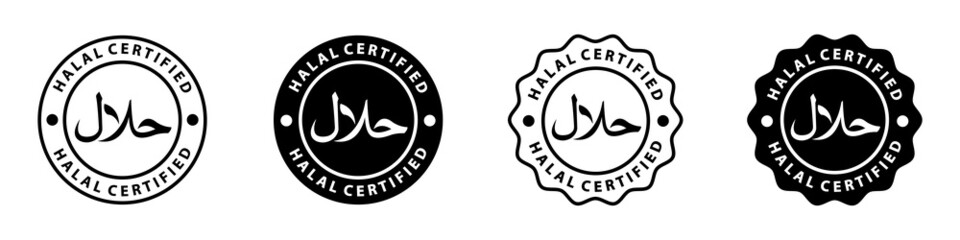 Poster - Halal food certified icon. Halal food labels Icon. Halal icon, Vector illustration