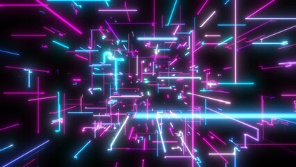 Wall Mural - Neon Lines Space