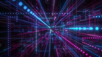 Wall Mural - Neon Dots Structure