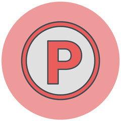 Canvas Print - Parking Sign Icon Design