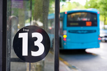 Bus Stop Sign Number 13 Thirteen