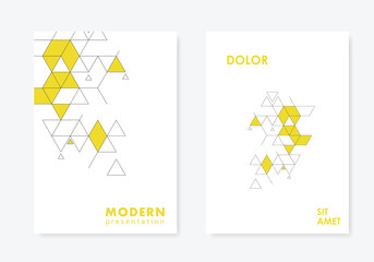 Poster - Abstract geometric texture design. Vector illustration. Vector set brochures cover with triangles pattern ornament