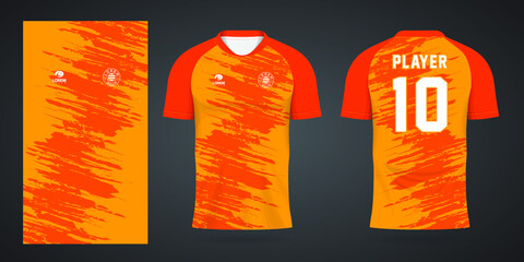 orange football jersey sport design template