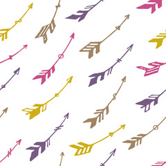  Pretty boho arrows graphic seamless pattern. Ethnic apache design. Indigenous american motive.
