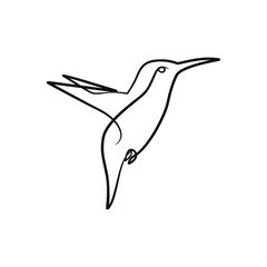 Wall Mural - Continuous one line art drawing of bird