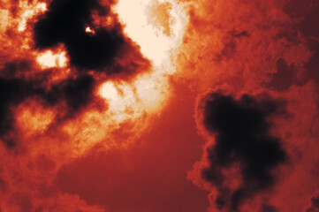 Wall Mural - the red sky background looked like smoke and fire. bomb violent. for wallpaper, backdrop and design.