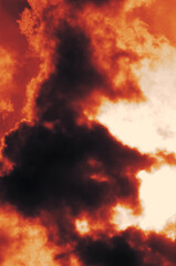Wall Mural - the red sky background looked like smoke and fire. bomb violent. for wallpaper, backdrop and design.