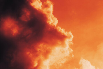 Wall Mural - the red sky background looked like smoke and fire. bomb violent. for wallpaper, backdrop and design.