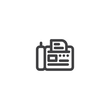 Fax line icon. linear style sign for mobile concept and web design. Fax outline vector icon. Symbol, logo illustration. Vector graphics