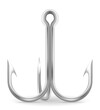 triple metal fish hook vector illustration