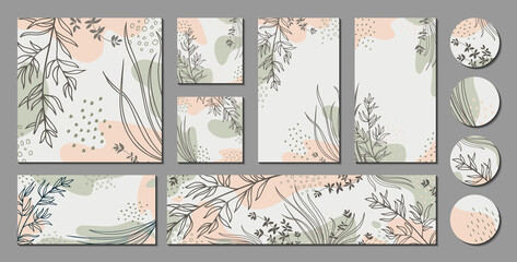Wall Mural - trendy creative templates for social media posts, stories, banners, branding design, covers. modern 