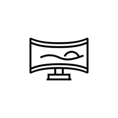 Poster - monitor vector icon. computer component icon outline style. perfect use for logo, presentation, website, and more. simple modern icon design line style