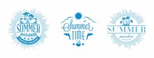 Hand Draw Summer Holiday Logo Set