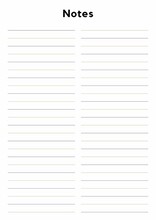 Clean Notes Template. Set Of Minimalist Notes Planner. Business Organizer Paper Sheet.