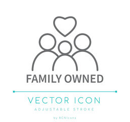 Wall Mural - Family Owned Line Icon