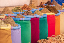 Dried Flowers For Cooking And Aromatic Decoration, Spice Square Souk, Marrakesh, Morocco, Africa