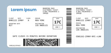 Realistic Airline Boarding Pass. Boarding Pass Template.