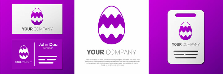 Poster - Logotype Easter egg icon isolated on white background. Happy Easter. Logo design template element. Vector