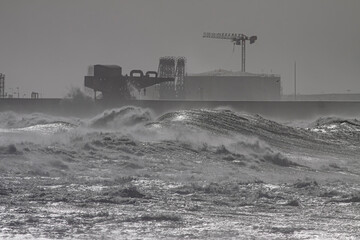 Sticker - Harbor under heavy storm