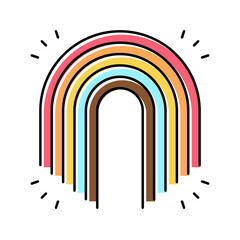 Wall Mural - rainbow boho color icon vector illustration