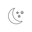 © Lalavida - Moon, Night, Moonlight, Midnight Thin Line Icon Vector Illustration Logo Template. Suitable For Many Purposes.