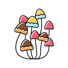 Wall Mural - mushrooms boho color icon vector illustration