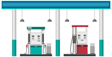 Wall Mural - Gas station with petrol pump