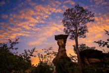 Natural Stone Pillars, Sao Chaliang,Pha Taem National Park Ubon Ratchathani Thailand.
