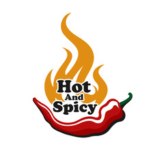 Wall Mural - Red Hot Chili logo designs concept vector, Spicy Pepper logo designs template