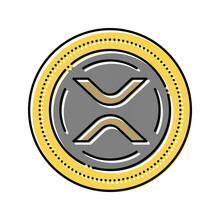 Xrp Cryptocurrency Color Icon Vector Illustration