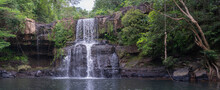 Tropical Deep Forest Klong Chao Waterfall In Koh Kood Island