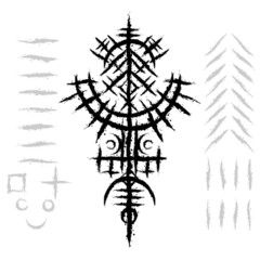 Sticker - Scandinavian viking brush grunge symbol