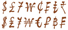 Handwritten Brush Letters, Currency Symbols
Calligraphy
Brown