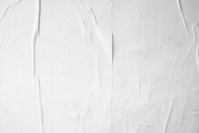 White Crumpled And Creased Paper Poster Texture Background