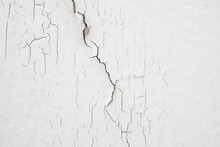 Cracked Concrete On White Wall Texture Background