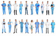 © New Africa - Collage with photos of doctors on white background