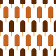 Seamless pattern with ice cream. Eskimo on a stick in chocolate icing. Flat style vector image