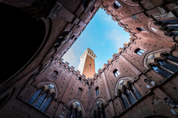 Wall Mural - indoor architecture of siena town hall, italy