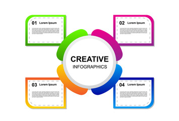 infographic element design with 4 stages for presentation and business.