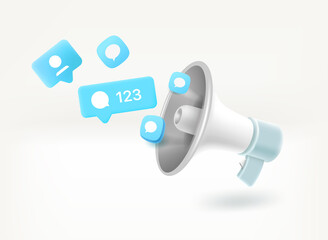 Aufkleber - Social media network communication concept. 3d vector illustration