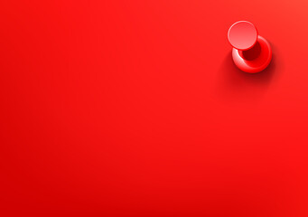 Fototapete - Vector wallpaper with red pin. 3d vector background with copy space