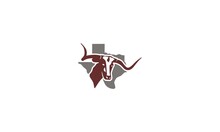 Bull Vector Logo Combination With Texas