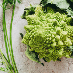 romanesco cabbage - green raw vegetable