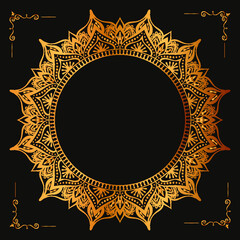 Wall Mural - ornamental luxury golden pattern circle islamic wedding frame mandala invitation
