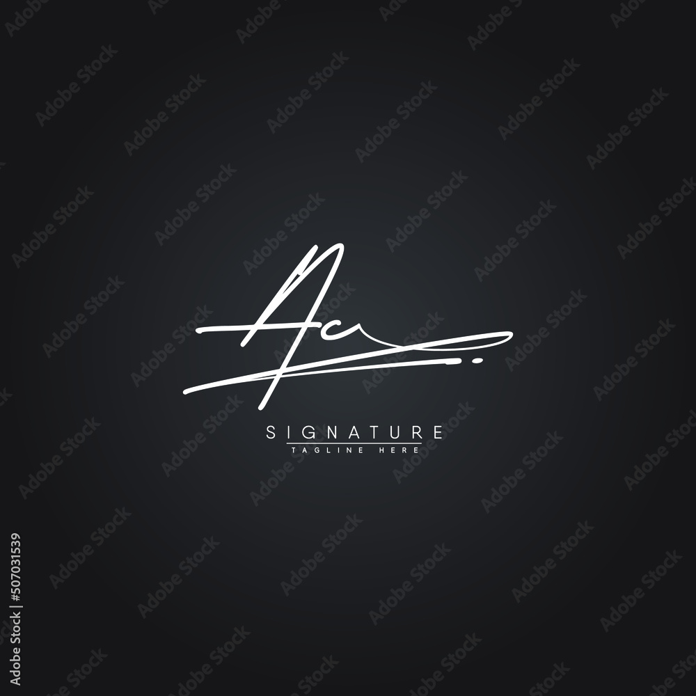 Initial Letter AC Logo - Handwritten Signature Logo Stock Vector ...