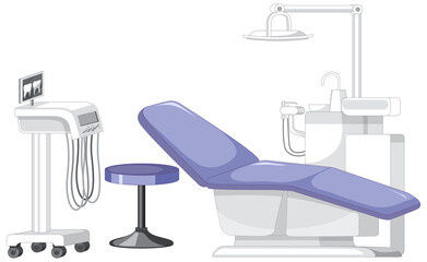 Canvas Print - Dental chair on white background