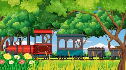 Wall Mural - Train with natural scene