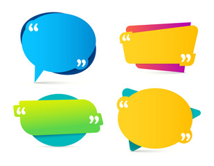 Color speech bubble for quotes collection isolated
